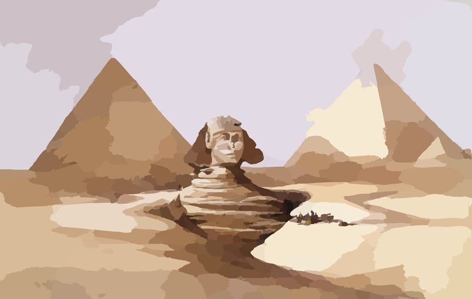Egipto Esfinge Acuarela