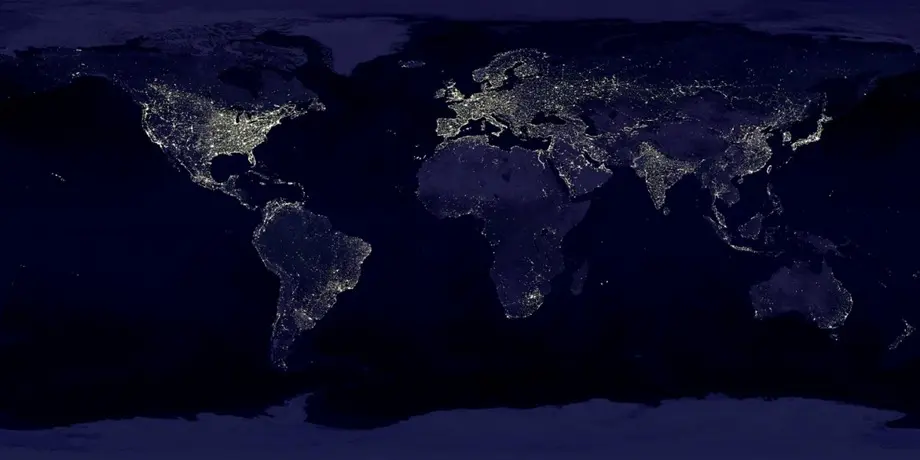 Mapa Mundial de Noche